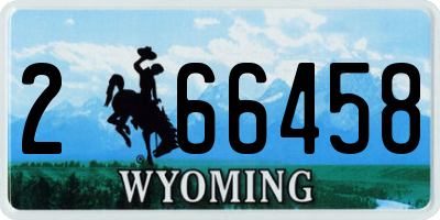 WY license plate 266458