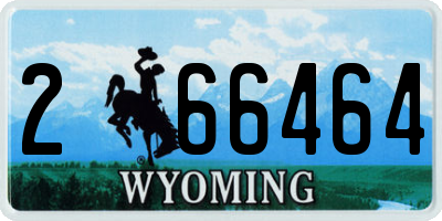 WY license plate 266464
