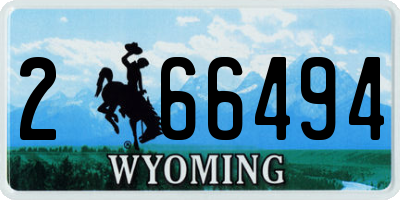 WY license plate 266494