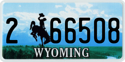 WY license plate 266508