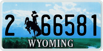 WY license plate 266581