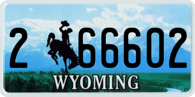 WY license plate 266602