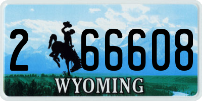 WY license plate 266608