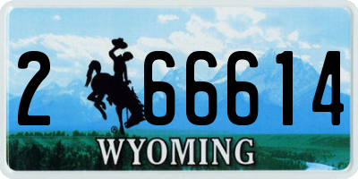 WY license plate 266614