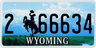 WY license plate 266634