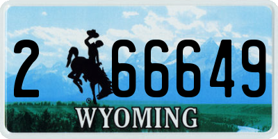 WY license plate 266649