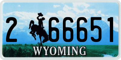 WY license plate 266651