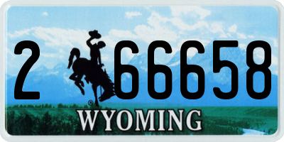 WY license plate 266658