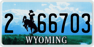WY license plate 266703
