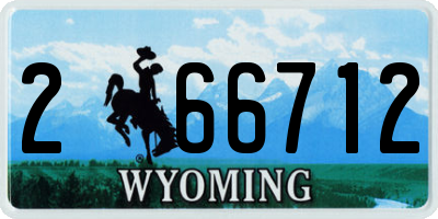 WY license plate 266712