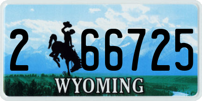 WY license plate 266725