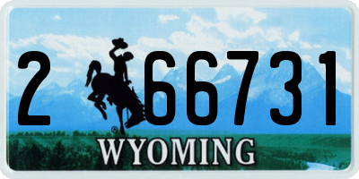 WY license plate 266731