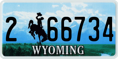 WY license plate 266734