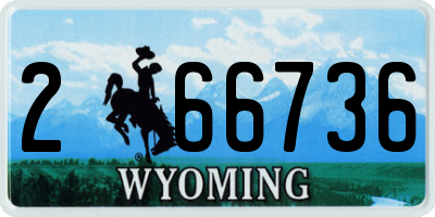 WY license plate 266736