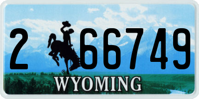 WY license plate 266749