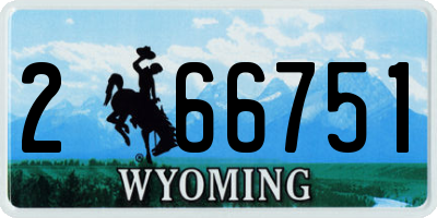 WY license plate 266751