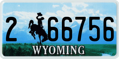 WY license plate 266756