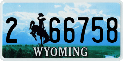 WY license plate 266758
