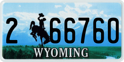 WY license plate 266760
