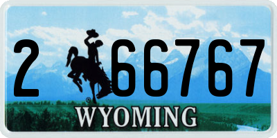 WY license plate 266767