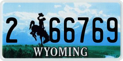 WY license plate 266769