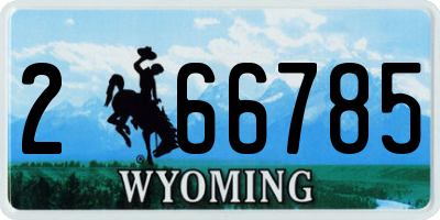 WY license plate 266785