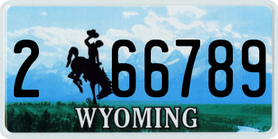 WY license plate 266789