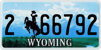 WY license plate 266792