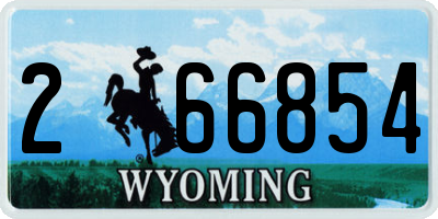 WY license plate 266854