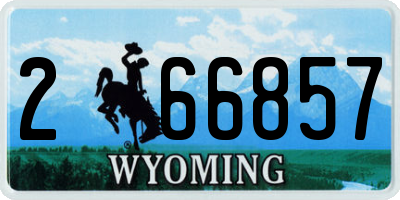 WY license plate 266857