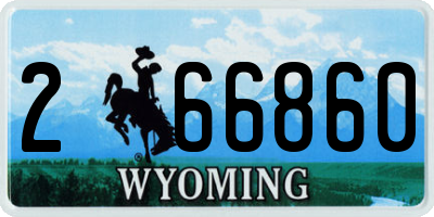 WY license plate 266860