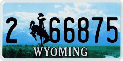 WY license plate 266875