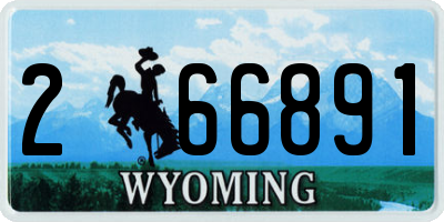 WY license plate 266891