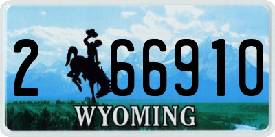 WY license plate 266910