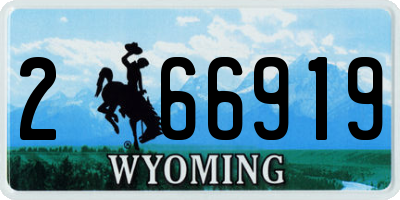 WY license plate 266919