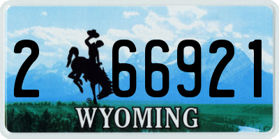 WY license plate 266921