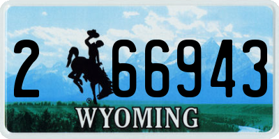 WY license plate 266943