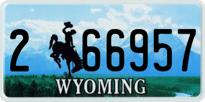 WY license plate 266957