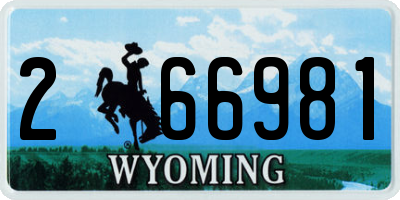 WY license plate 266981