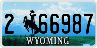 WY license plate 266987