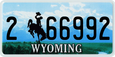 WY license plate 266992