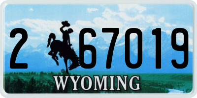WY license plate 267019