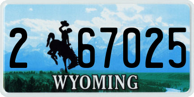 WY license plate 267025