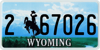 WY license plate 267026