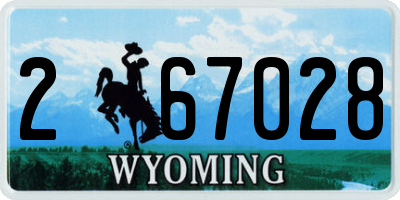 WY license plate 267028