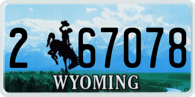 WY license plate 267078