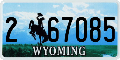 WY license plate 267085