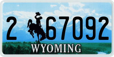 WY license plate 267092