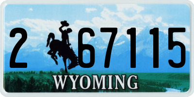 WY license plate 267115