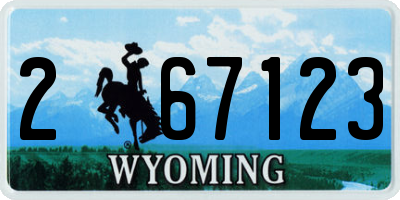 WY license plate 267123
